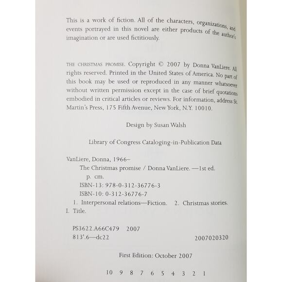 Donna VanLiere Book The Christmas Hope & The Christmas Promise - A novel 2007 x2 - Picture 9 of 11